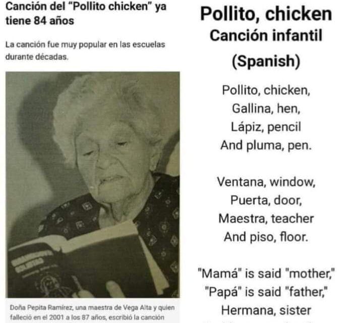 Origen de la Canción de Pollito Chicken