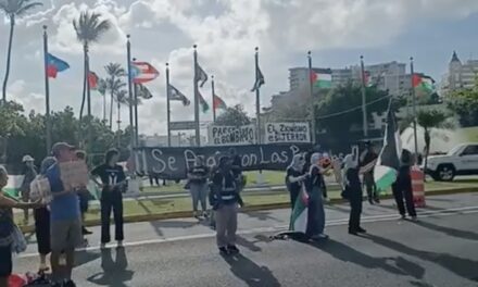 Protesta simbólica en San Juan en contra de la visita de Kamala Harris